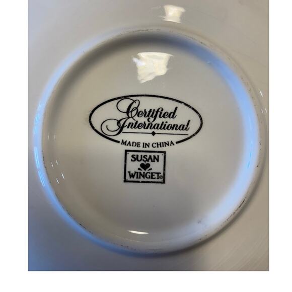 Susan Winget Set of 4 Sunrise Rooster with Sunflowers Salad Plates 8.5” - Picture 7 of 7